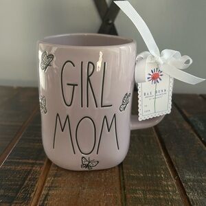 RAE DUNN Purple GIRL MOM Mug With Butterflies Lilac Mother’s Day NEW
